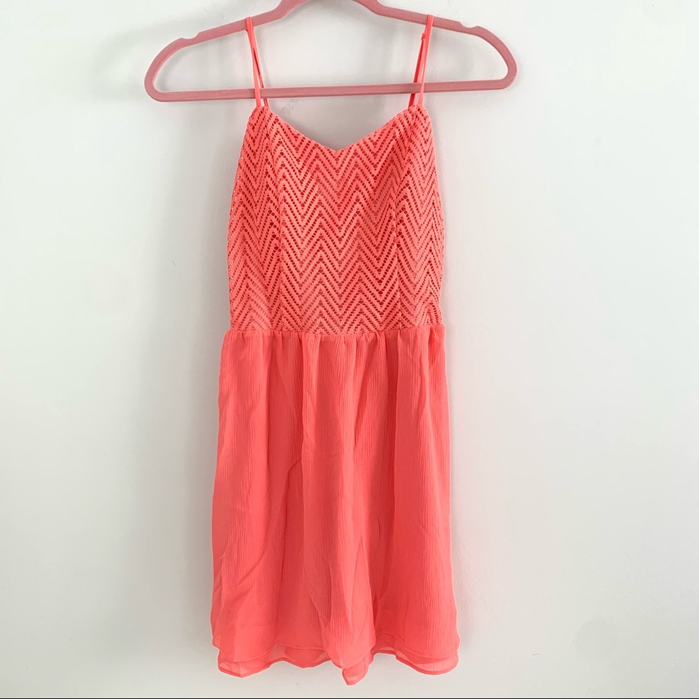 Candie’s Size 3 Juniors Bright Coral Pink Summer Dress, Sleeveless EUC
